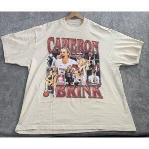 Game Changer Shirt Men 2XL Cameron Brink Stanford Cardinals Cream Oversized Tee